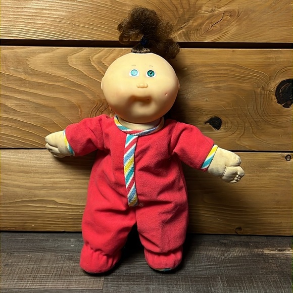 Cabbage Patch‎ Kids Hasbro 1988 Blue Eyes Brown Hair Authentic Pajamas vintage - Picture 7 of 8
